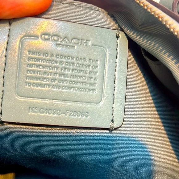 Coach Light Blue Mini Kelsey Leather Satchel Tote Bag w/ Crossbody Strap - Picture 10 of 13